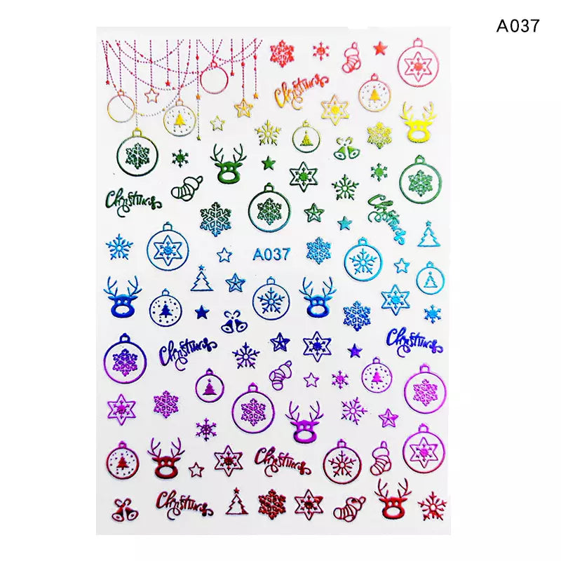 3D Winter Nail Art Stickers A037