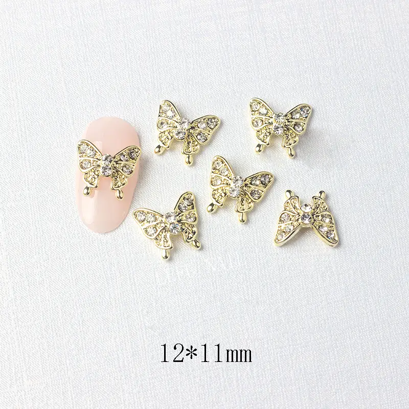 LX2 #225-230 2PCS Arched Butterfly Nail Charm