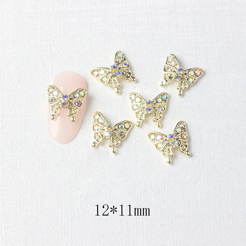 LX2 #225-230 2PCS Arched Butterfly Nail Charm