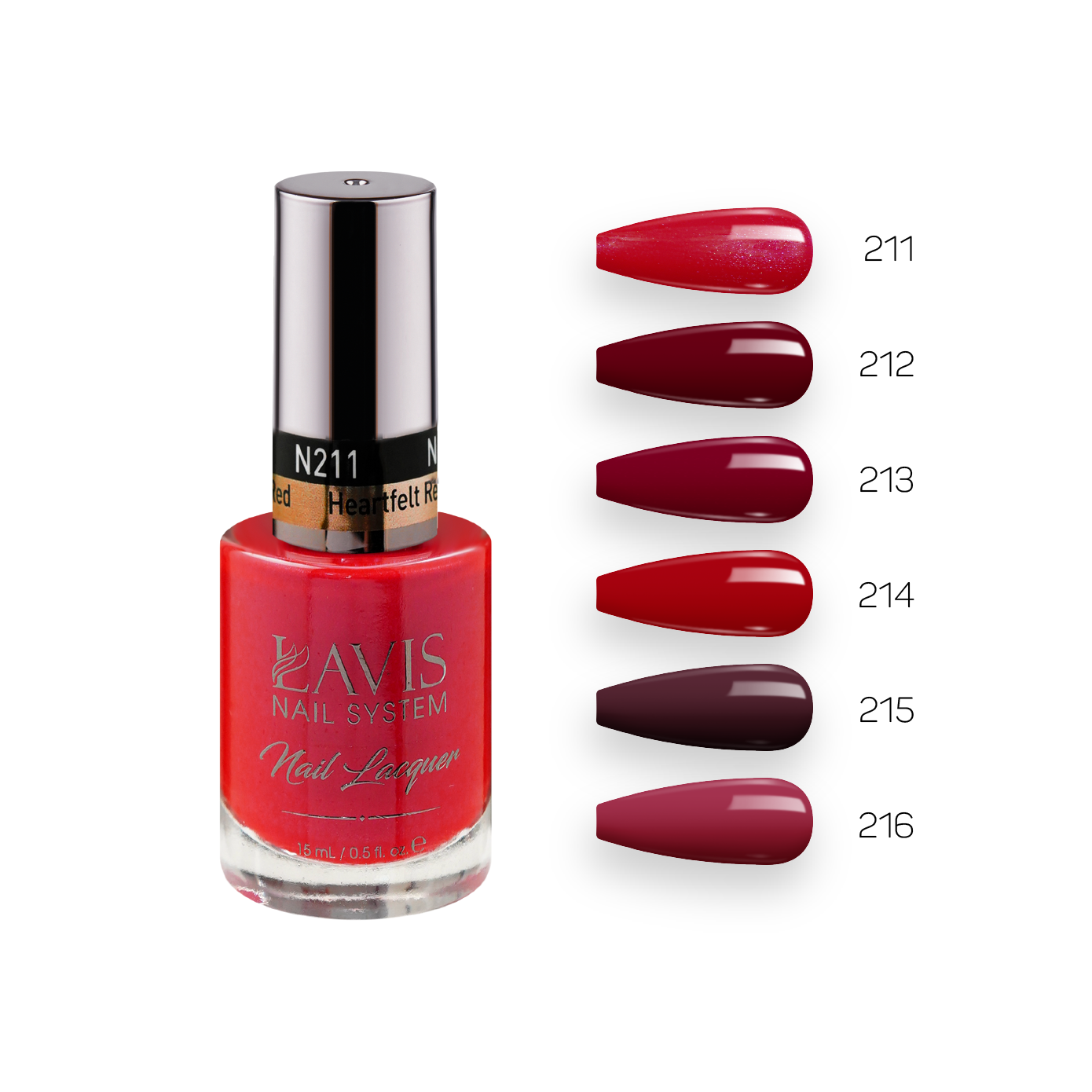  Lavis Healthy Nail Lacquer Holiday Fall Set N4 (6 colors): 211, 212, 213, 214, 215, 216