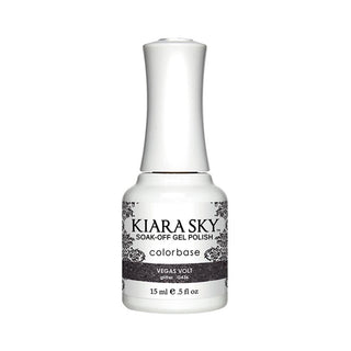 Kiara Sky Gel Polish 436 - Black, Glitter Colors - Vegas Volt