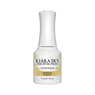 Kiara Sky Gel Polish 521 - Gold, Glitter Colors - Sunset Blvd