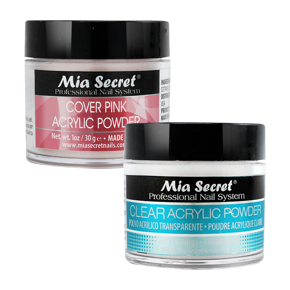 Mia Secret Kit 2: Clear, Pink Acrylic Powder 1oz
