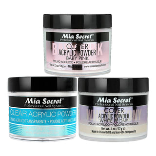 Mia Secret Kit 3: Clear, Cover Baby Pink, Cover White Peony 2oz