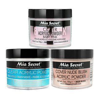 Mia Secret Kit 4: Clear, Cover Baby Pink, Cover Nude 2oz
