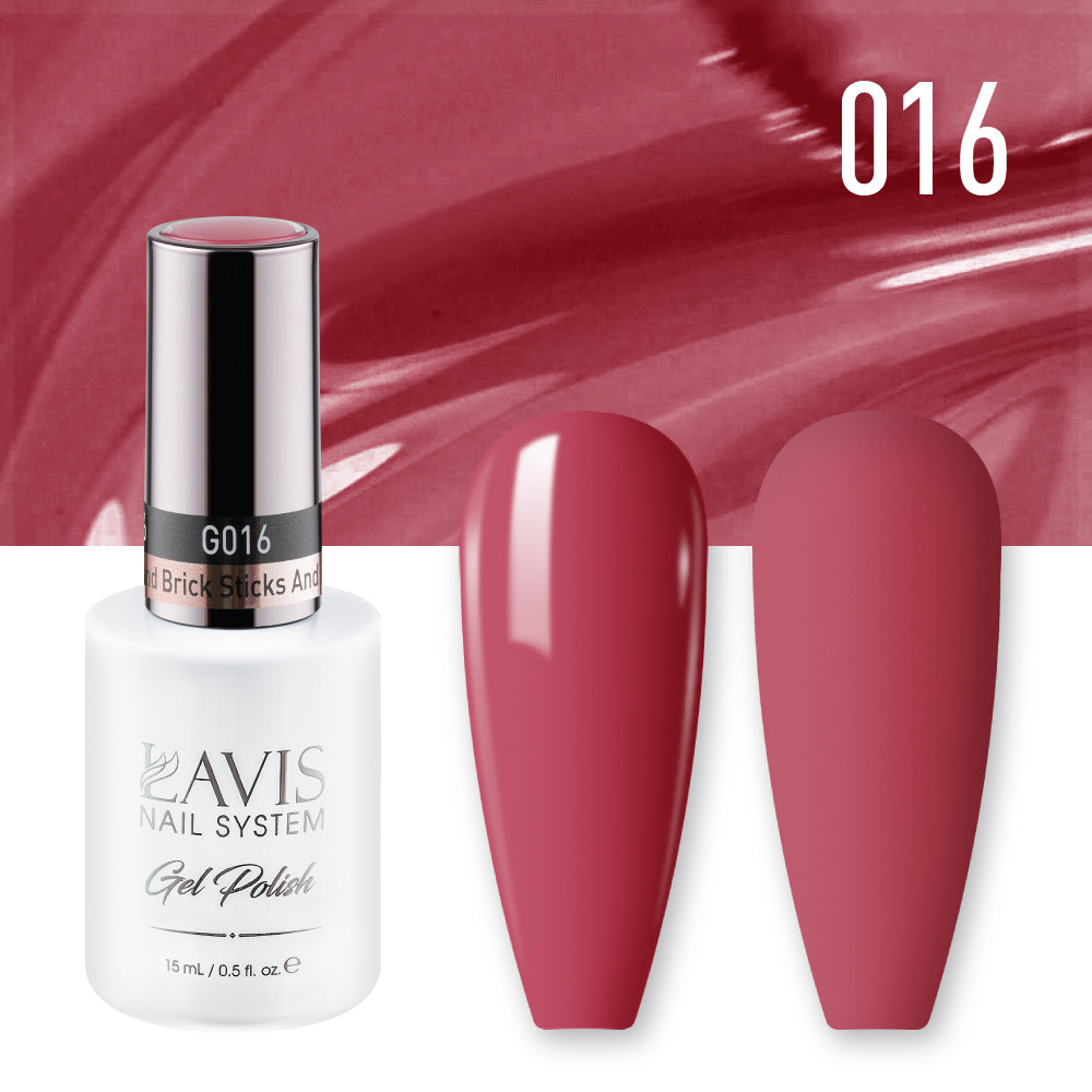 Lavis Gel Polish 016 - Red Colors - Sticks And Bricks