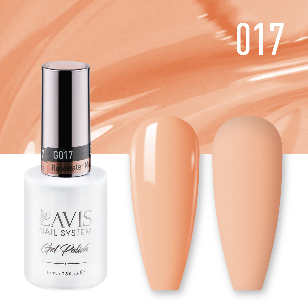 LAVIS 017 Rosewater Macaroons - Gel Polish & Matching Nail Lacquer Duo Set - 0.5oz