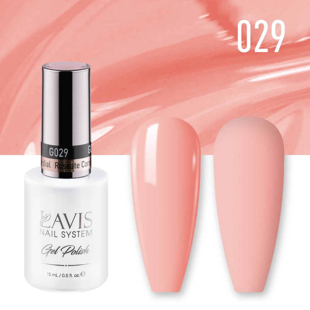 LAVIS 029 Roseate Cordial - Gel Polish & Matching Nail Lacquer Duo Set - 0.5oz