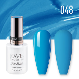 LAVIS 048 Dazzling Blue - Gel Polish & Matching Nail Lacquer Duo Set - 0.5oz