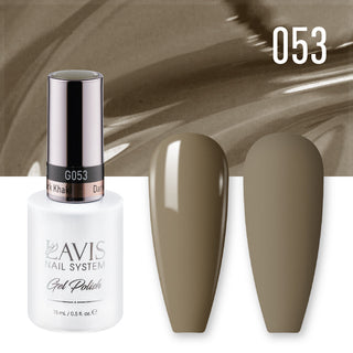 LAVIS 053 Dark Khaki - Gel Polish & Matching Nail Lacquer Duo Set - 0.5oz
