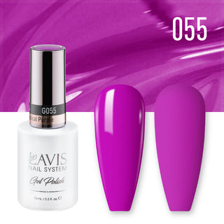 LAVIS 055 Mystical Purple - Gel Polish & Matching Nail Lacquer Duo Set - 0.5oz
