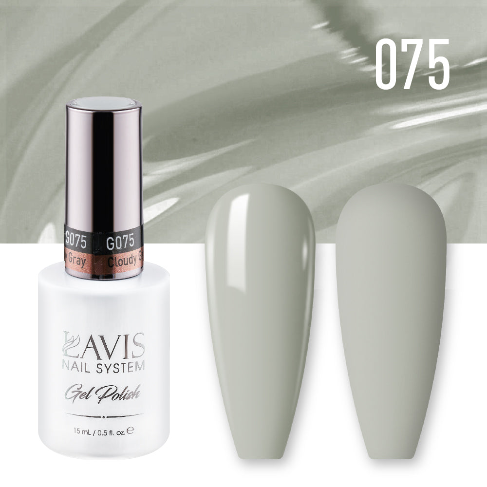 Lavis Gel Polish 075 - Gray Beige Colors - Cloudy Gray