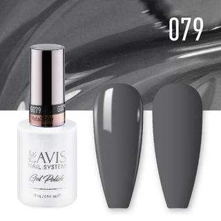 LAVIS 079 Metal Gray - Gel Polish & Matching Nail Lacquer Duo Set - 0.5oz