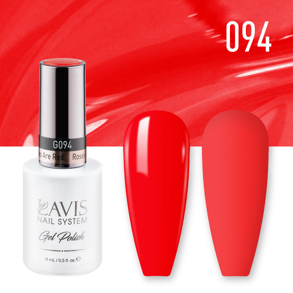 LAVIS 094 Roses Are Red - Gel Polish & Matching Nail Lacquer Duo Set - 0.5oz