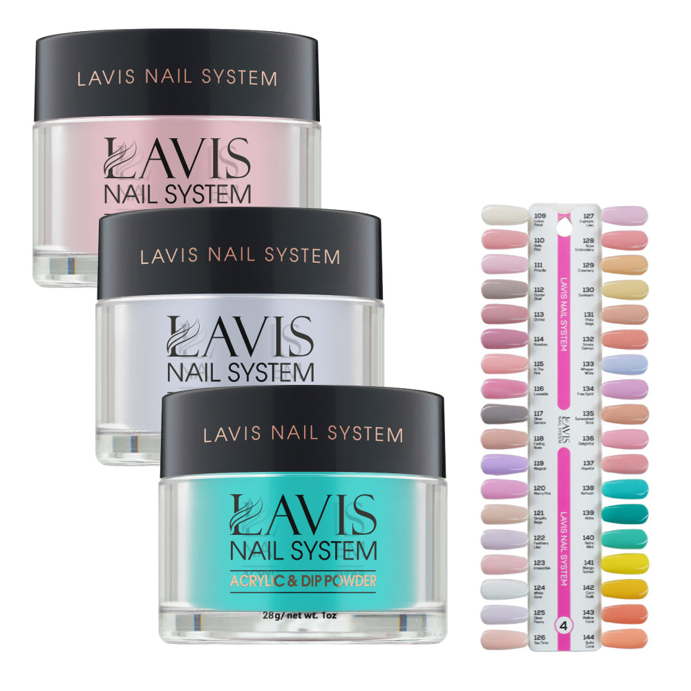 Lavis Acrylic & Dip Powder Part 4: 109-144 (36 Colors) 1oz