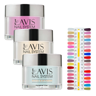 Lavis Acrylic & Dip Powder Part 1: 001-036 (36 Colors) 1.5oz