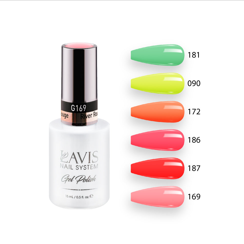  Lavis Gel Summer Color Set G11 (6 colors): 181, 090, 172, 186, 187, 169