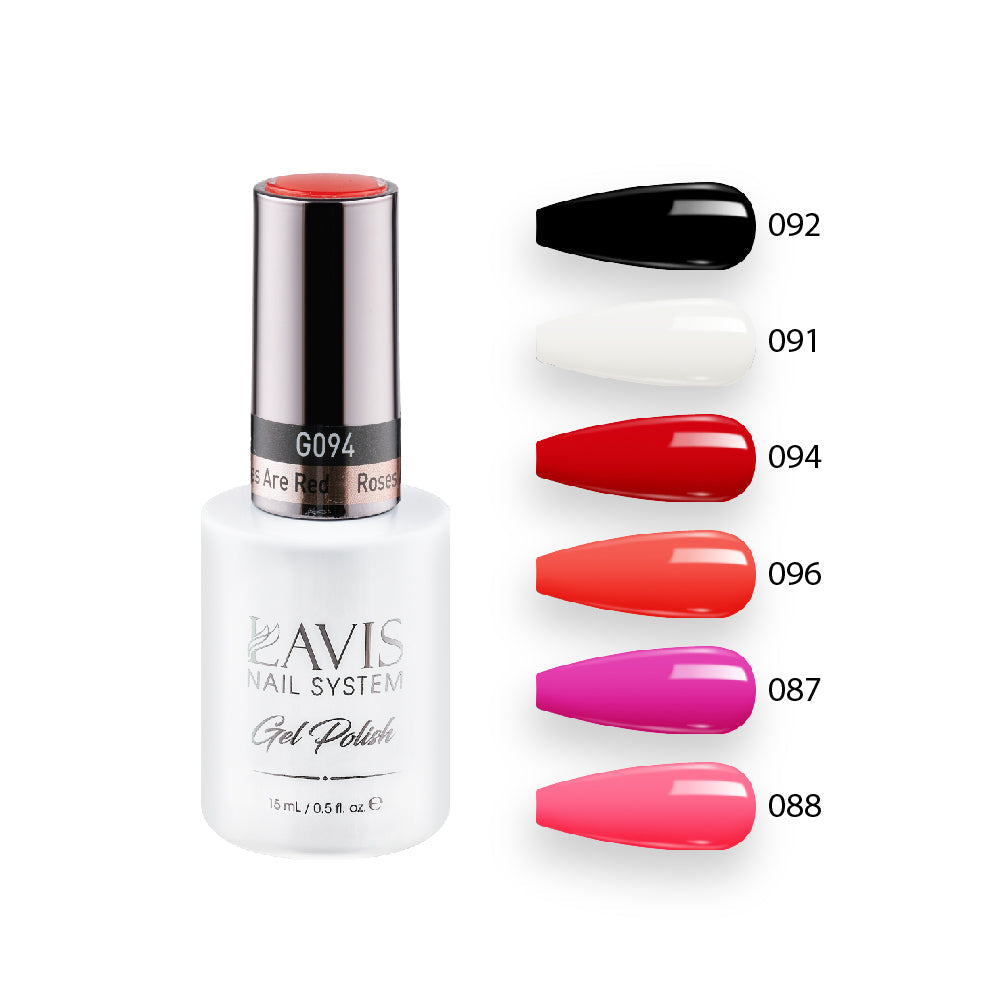  Lavis Gel Summer Color Set G2 (6 colors): 088, 087, 091, 092, 094, 096