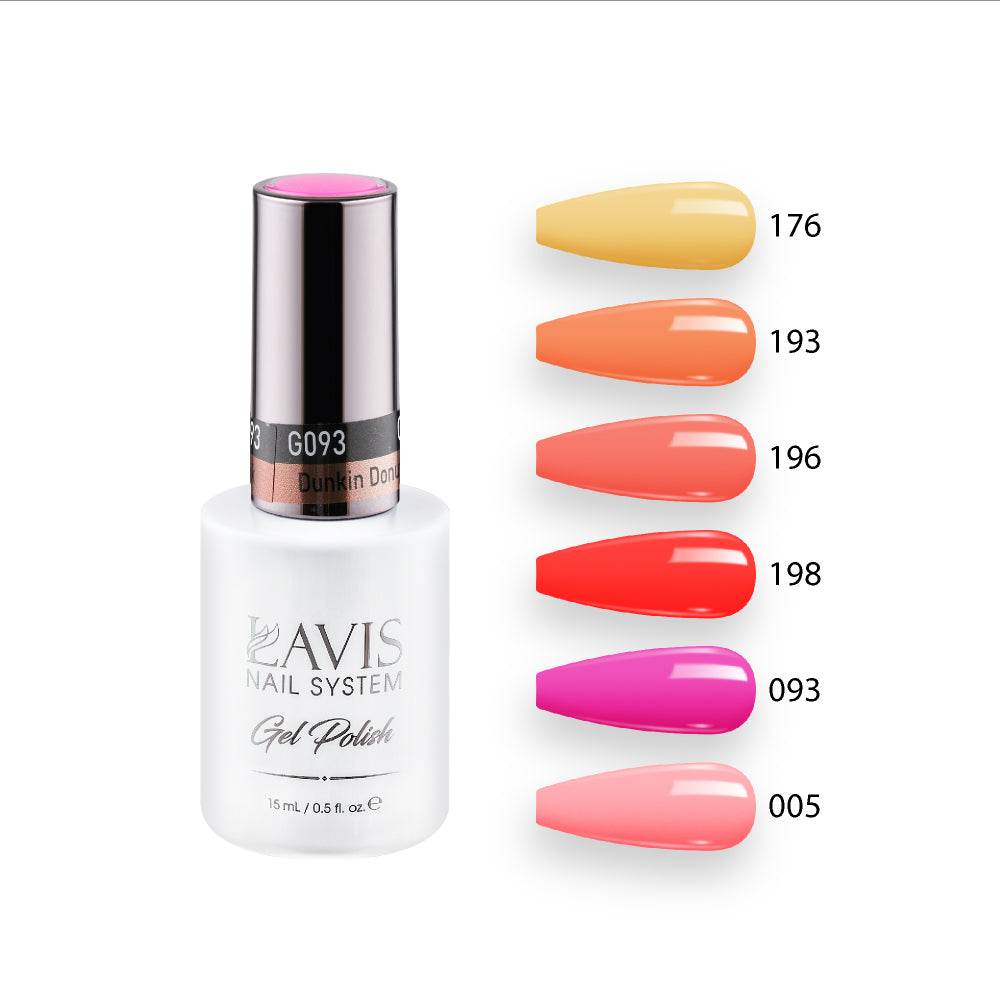  Lavis Gel Summer Color Set G4 (6 colors): 176, 193, 196, 198, 093, 005