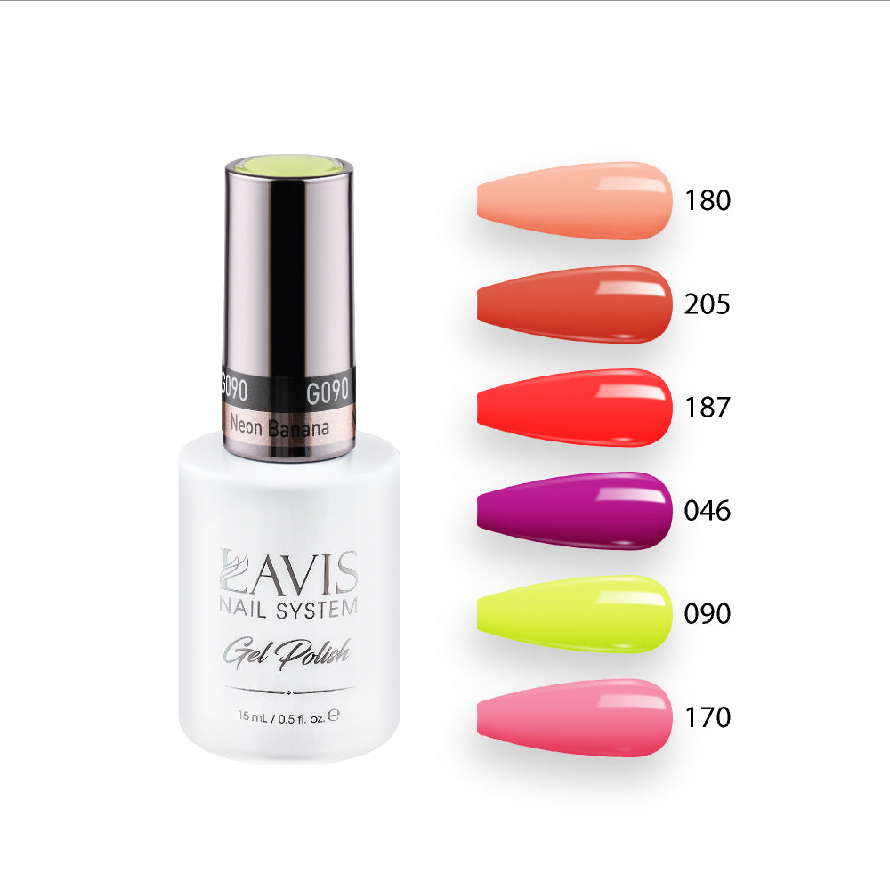  Lavis Gel Summer Color Set G5 (6 colors): 180, 205, 187, 046, 090, 170