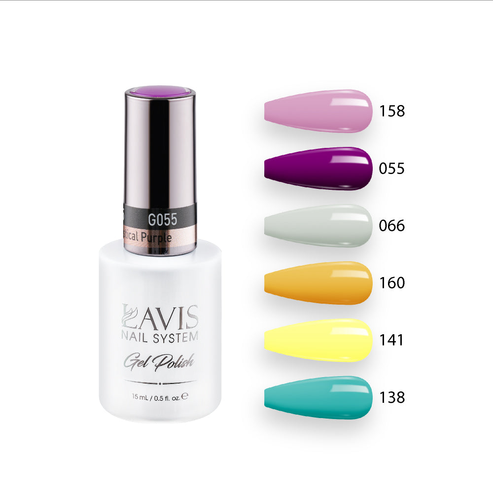  Lavis Gel Summer Color Set G6 (6 colors): 158, 055, 066, 160, 141, 138