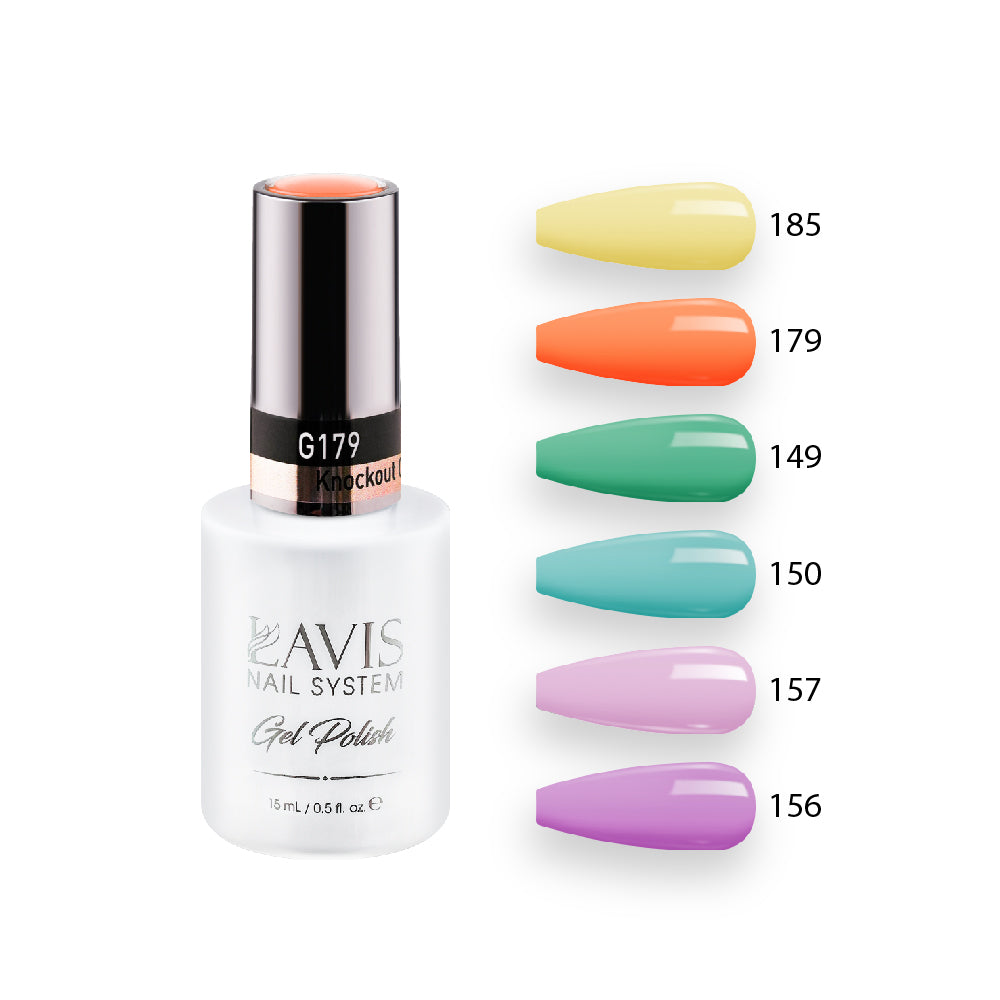  Lavis Gel Summer Color Set G7 (6 colors): 185, 179, 149, 150, 157, 156