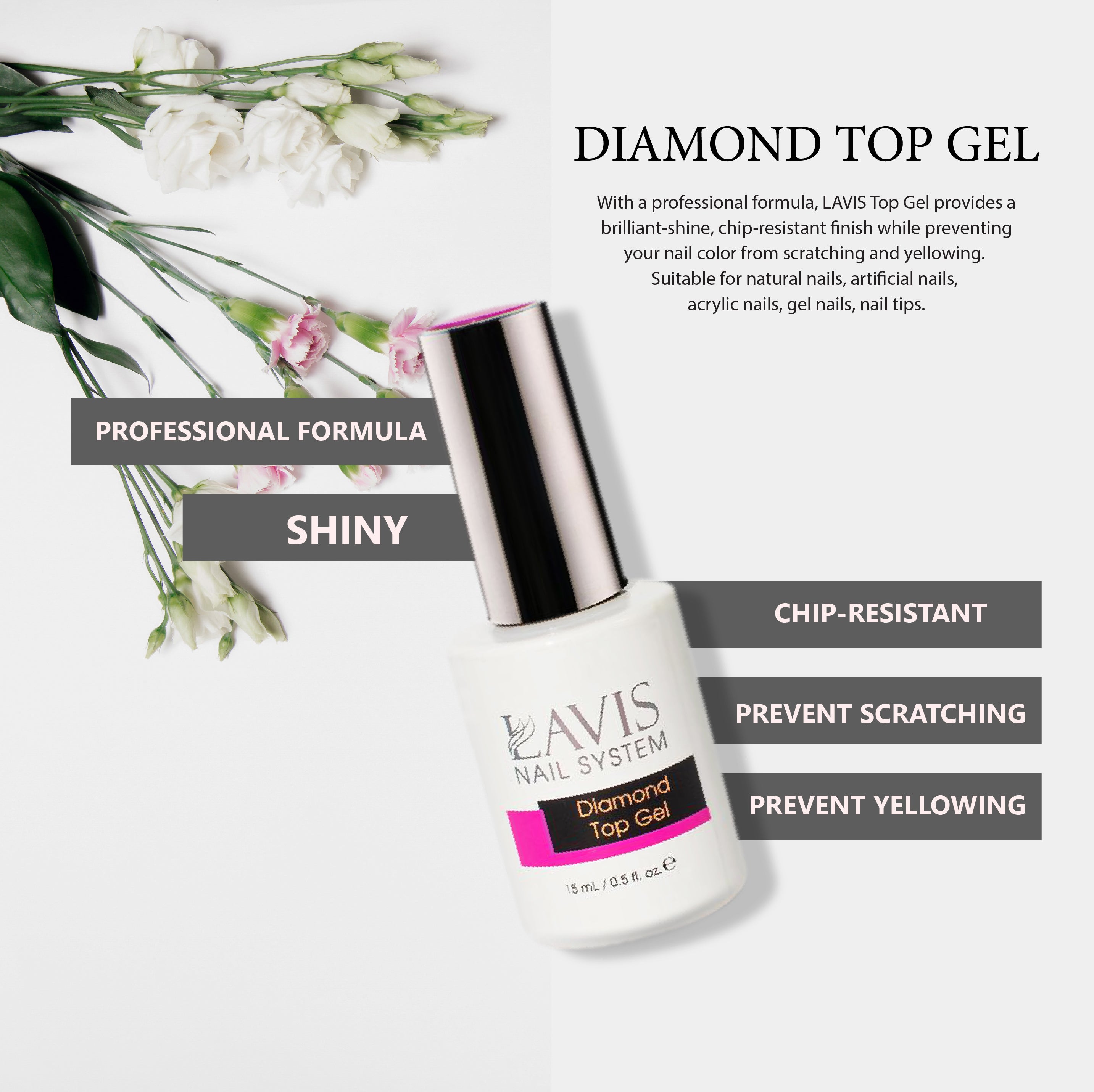 LAVIS Gel Diamond Top - 0.5 oz 