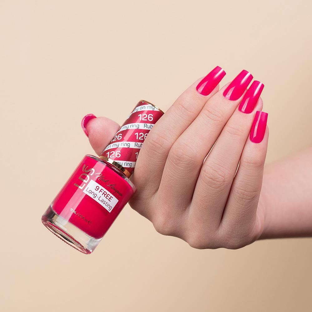 LDS 126 Ruby On My Ring - LDS Gel Polish & Matching Nail Lacquer Duo Set - 0.5oz