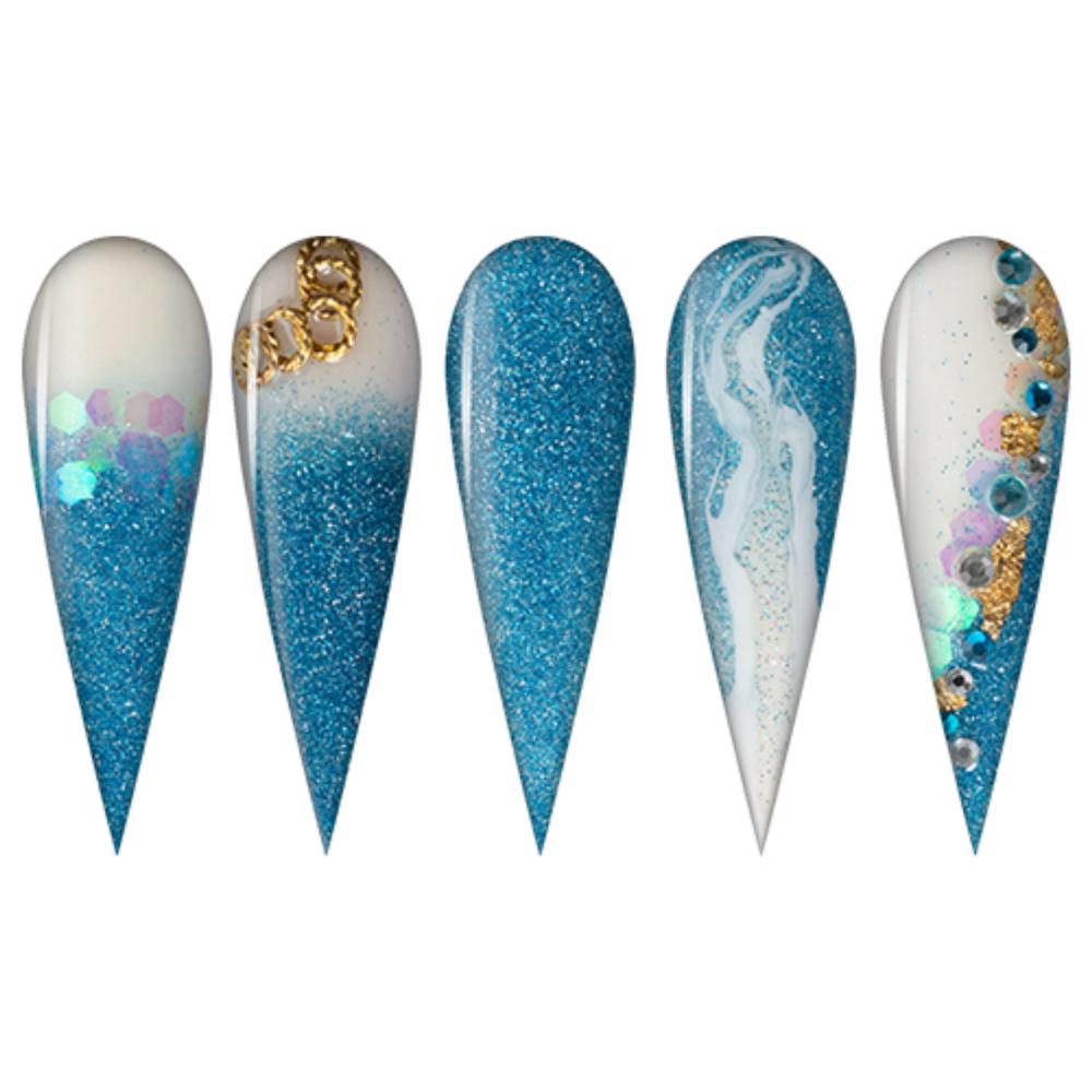  LDS Blue Glitter Dipping Powder Nail Colors - 161 Life Is Lit by LDS sold by Lavis Dip Systems Inc