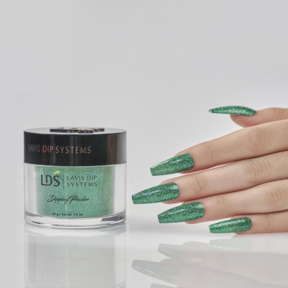 LDS Glitter Green Dipping Powder Nail Colors - 172 Vivid Jade