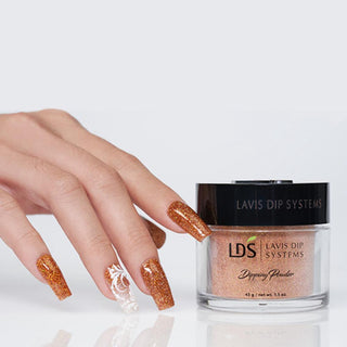  LDS Glitter Orange Dipping Powder Nail Colors - 174 Sunset Soirée by LDS sold by Lavis Dip Systems Inc