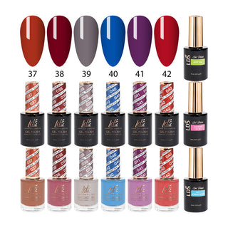 LDS Healthy Gel & Matching Lacquer Starter Kit: 037,038,039,040,041,042,Base,Top & Strengthener
