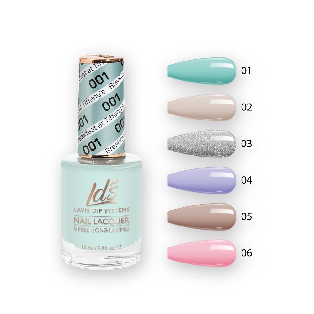 LDS Nail Lacquer Set (6 colors): 001 to 006