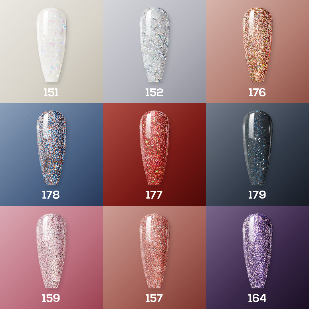 MASTER GLITTER - LDS Holiday Healthy Nail Lacquer Collection: 151; 152; 157; 159; 164; 176; 177; 178; 179