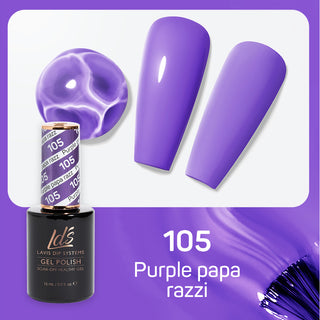 LDS 105 Purple Papa Razzi - LDS Gel Polish & Matching Nail Lacquer Duo Set - 0.5oz