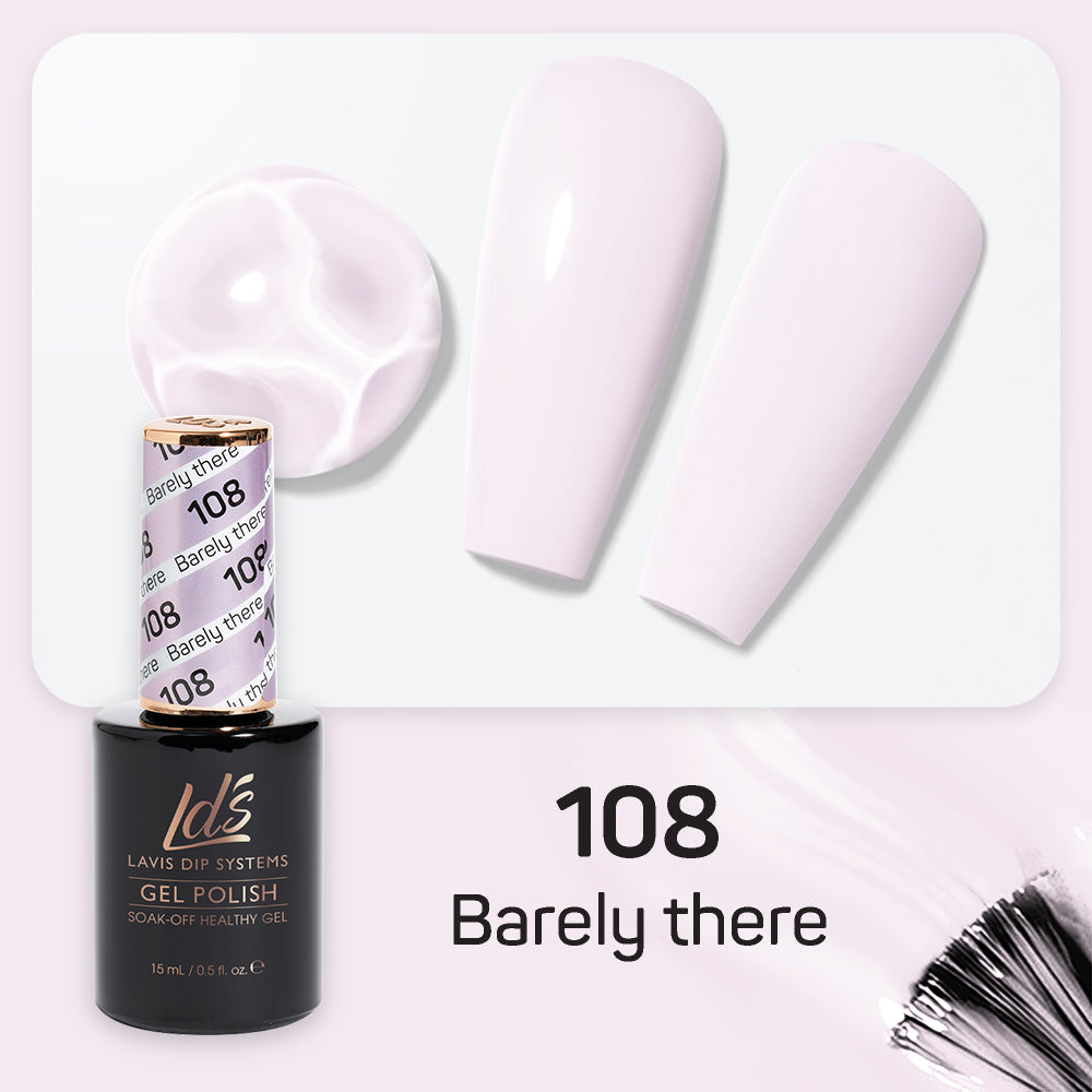 LDS 108 Barely There - LDS Gel Polish & Matching Nail Lacquer Duo Set - 0.5oz