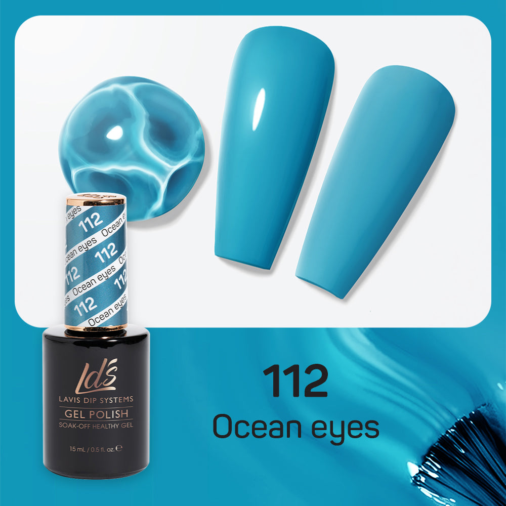 LDS 112 Ocean Eyes - LDS Gel Polish & Matching Nail Lacquer Duo Set - 0.5oz