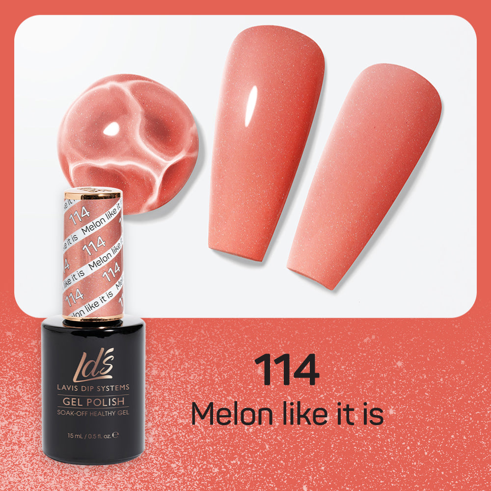 LDS 114 Melon Like It Is - LDS Gel Polish & Matching Nail Lacquer Duo Set - 0.5oz