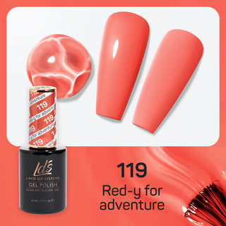 LDS 119 Red-Y For Adventure - LDS Gel Polish & Matching Nail Lacquer Duo Set - 0.5oz