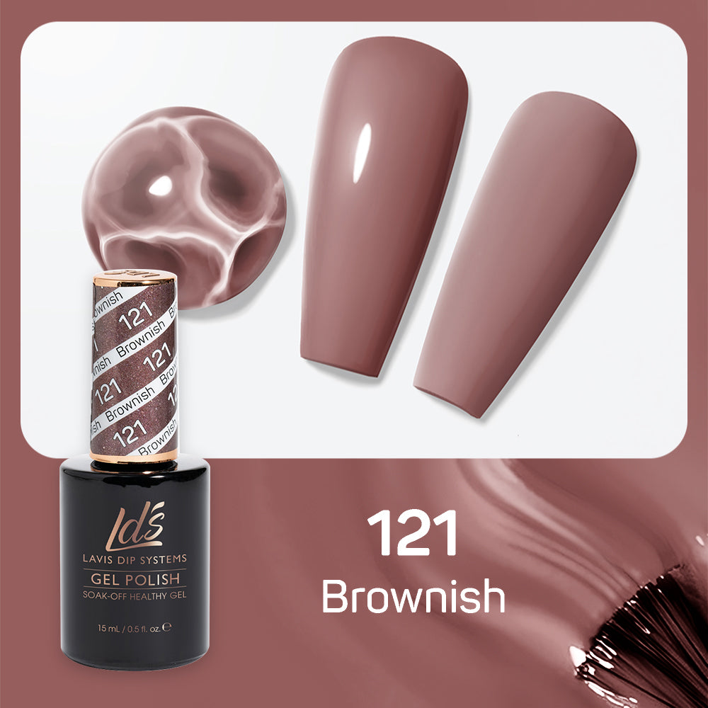 LDS 121 Brownish - LDS Gel Polish & Matching Nail Lacquer Duo Set - 0.5oz