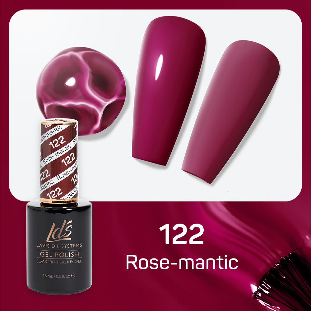 LDS 122 Rose-Mantic - LDS Gel Polish & Matching Nail Lacquer Duo Set - 0.5oz