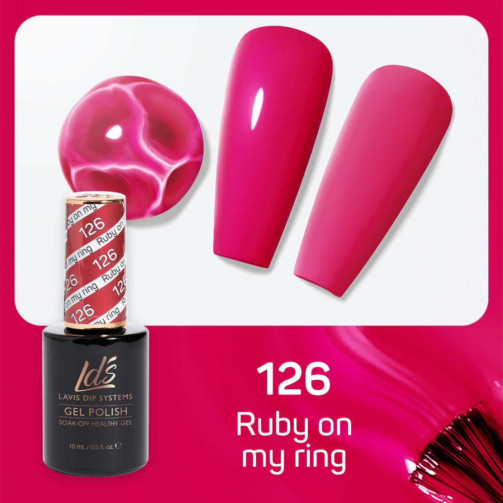 LDS 126 Ruby On My Ring - LDS Gel Polish & Matching Nail Lacquer Duo Set - 0.5oz