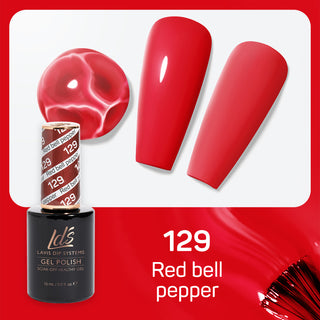 LDS 129 Red Bell Pepper - LDS Gel Polish & Matching Nail Lacquer Duo Set - 0.5oz
