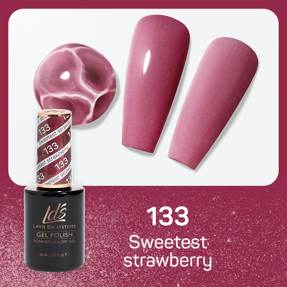LDS 133 Sweetest Straberry - LDS Gel Polish & Matching Nail Lacquer Duo Set - 0.5oz