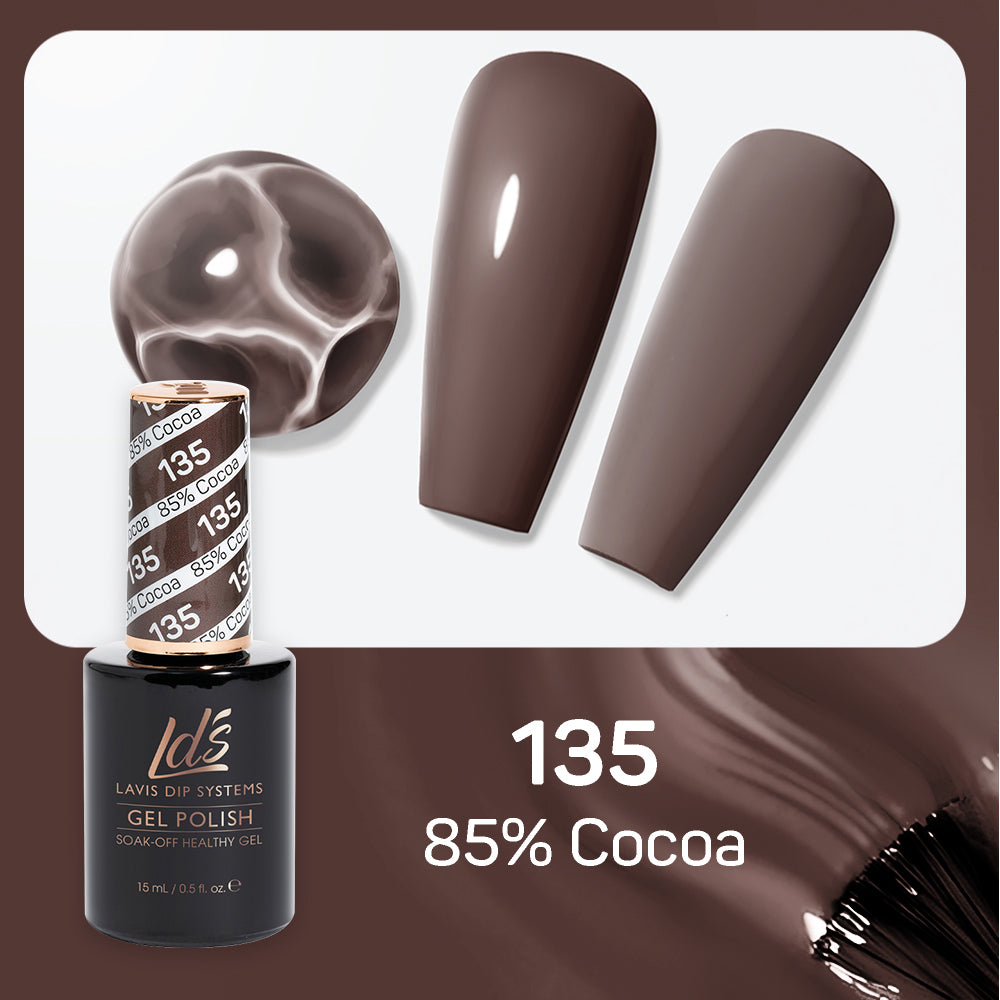 LDS 135 85% Cocoa - LDS Gel Polish & Matching Nail Lacquer Duo Set - 0.5oz