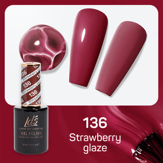 LDS 136 Strawberry Glaze - LDS Gel Polish & Matching Nail Lacquer Duo Set - 0.5oz