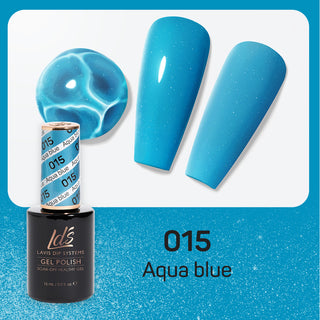 LDS 015 Aqua Blue - LDS Gel Polish & Matching Nail Lacquer Duo Set - 0.5oz
