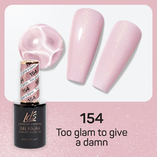 LDS Gel Nail Polish Duo - 154 Glitter Pink Colors - Too Glam To Give A Damn
