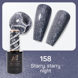 LDS 158 Starry, Starry Night - LDS Gel Polish & Matching Nail Lacquer Duo Set - 0.5oz