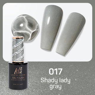 LDS 017 Shady Lady Gray - LDS Gel Polish & Matching Nail Lacquer Duo Set - 0.5oz